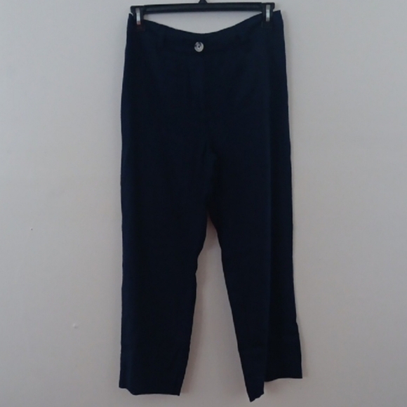 Quince European Linen Wide Leg Trousers Deep Navy - Picture 9 of 9